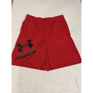 Under Armour Prototype 2.0 Boy’s Youth XL Red Athletic Logo Shorts Print NWTs